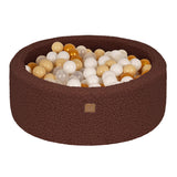 Piscine à balles Bearly ronde 90x30 cm en peluche, 200 balles - Marron | Balles au choix