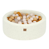Piscine à balles Bearly ronde 90x30 cm en peluche, 200 balles - Crème | Balles au choix