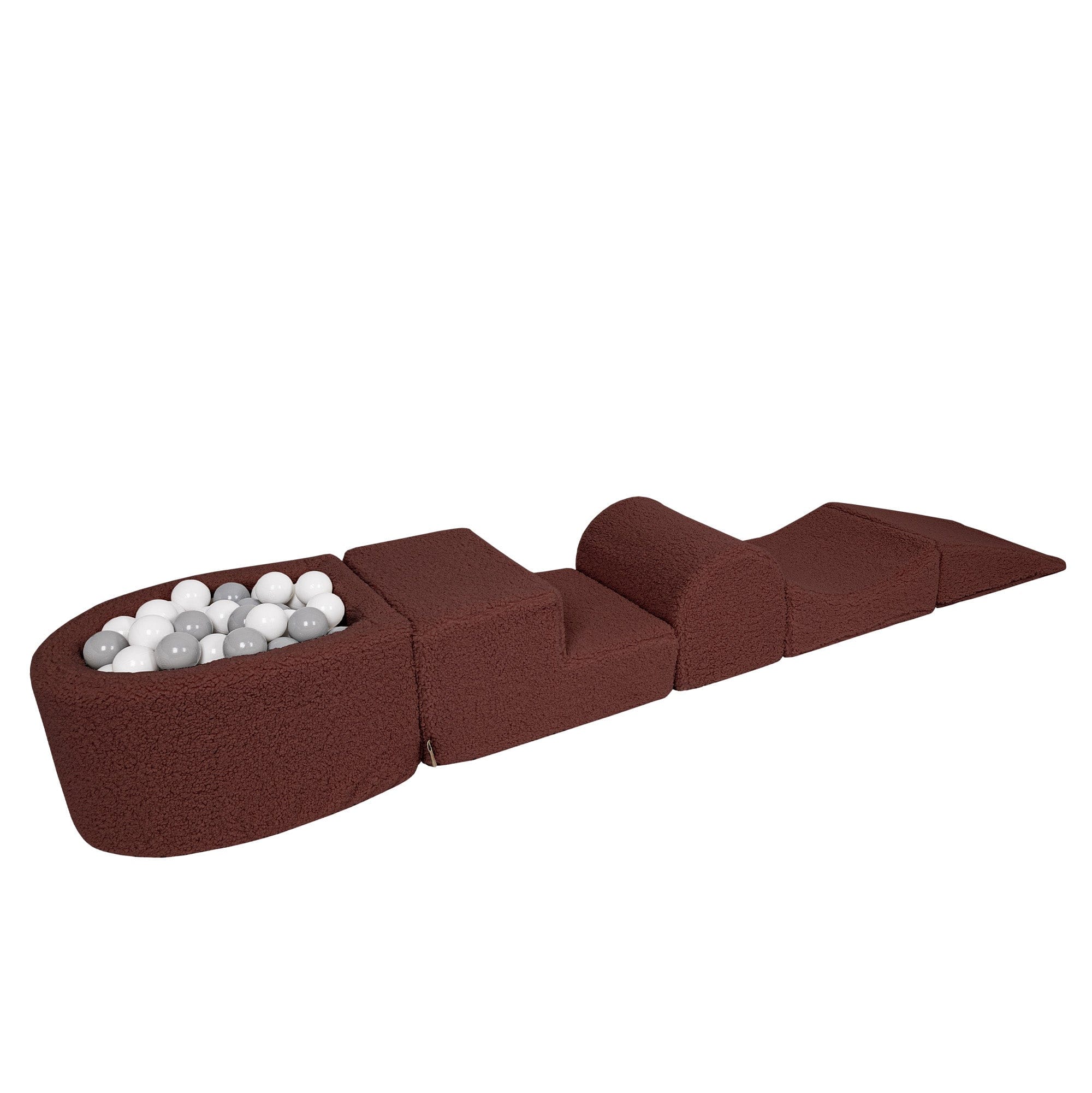 Meowbaby Bearly Kids Foam Climbing Blocks Brown - Baby Soft Play Set | Balls to Choose