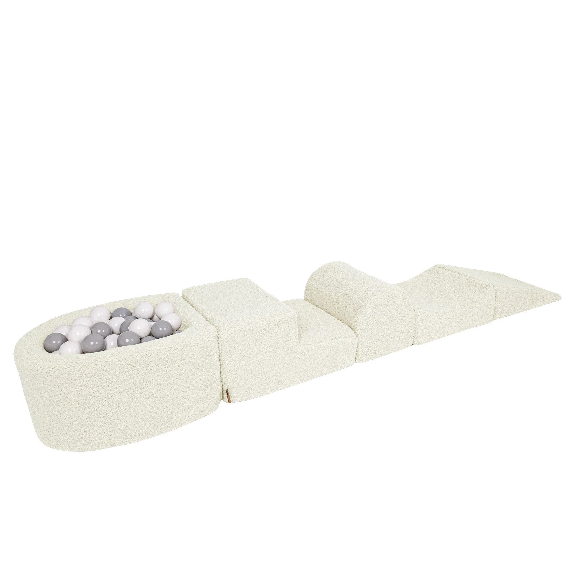Meowbaby Bearly Kids Foam Climbing Blocks Cream - Baby Soft Play Set | Balls to Choose