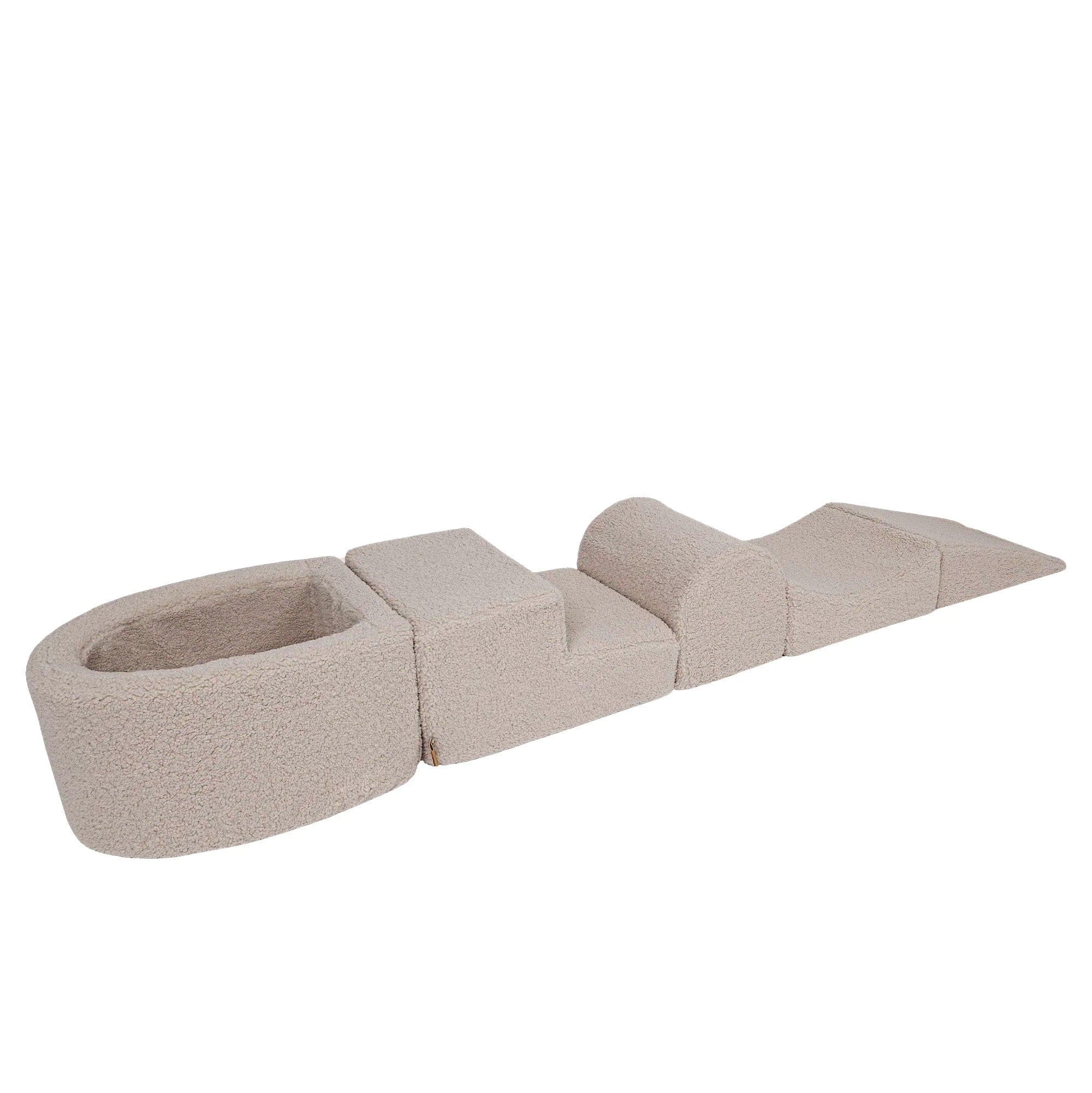 Meowbaby Bearly Kids Foam Climbing Blocks Light Grey - Baby Soft Play Set | Balls to Choose