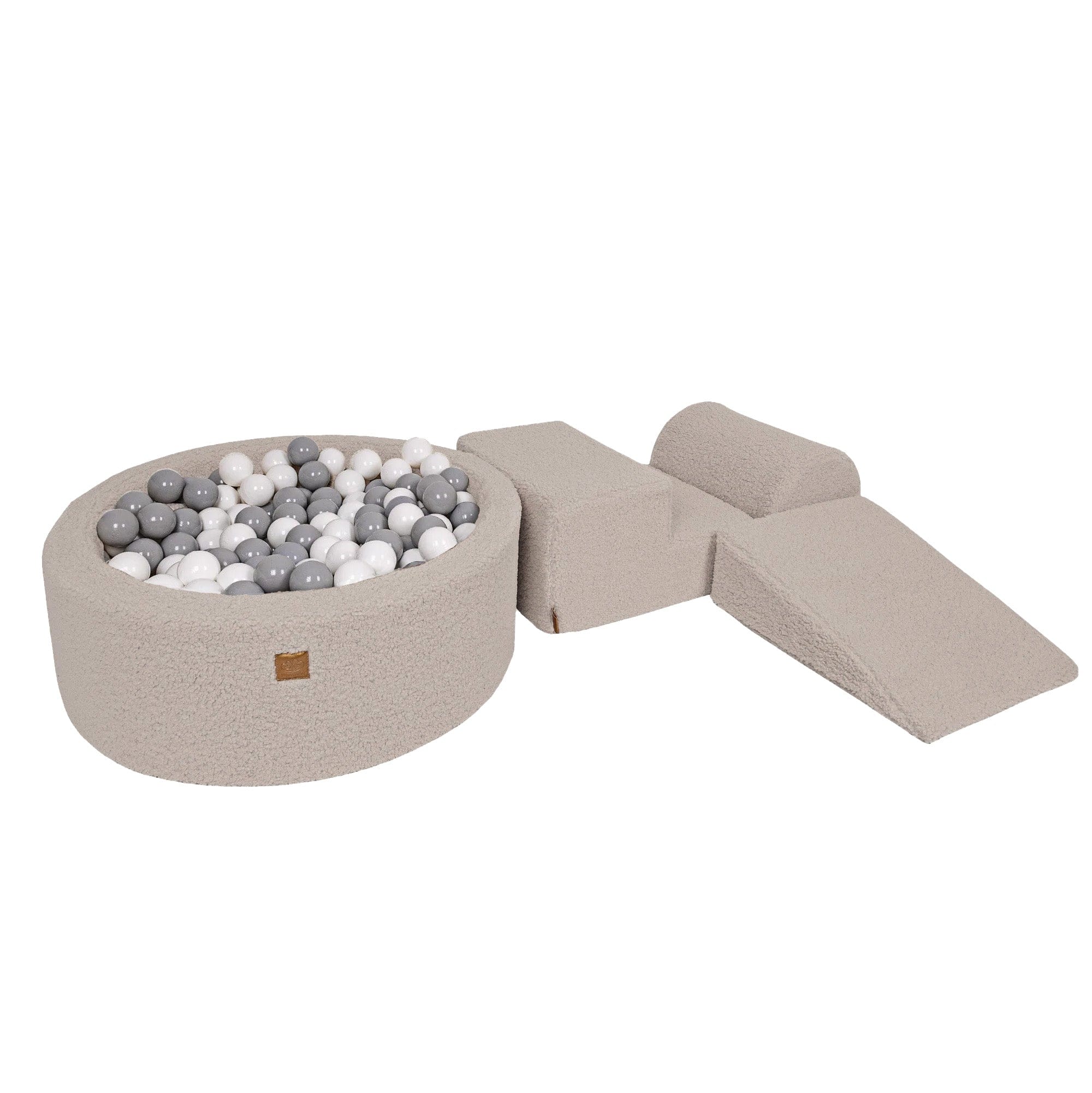 Meowbaby Bearly Kids Foam Climbing Blocks Light Grey - Baby Soft Play Set | Balls to Choose