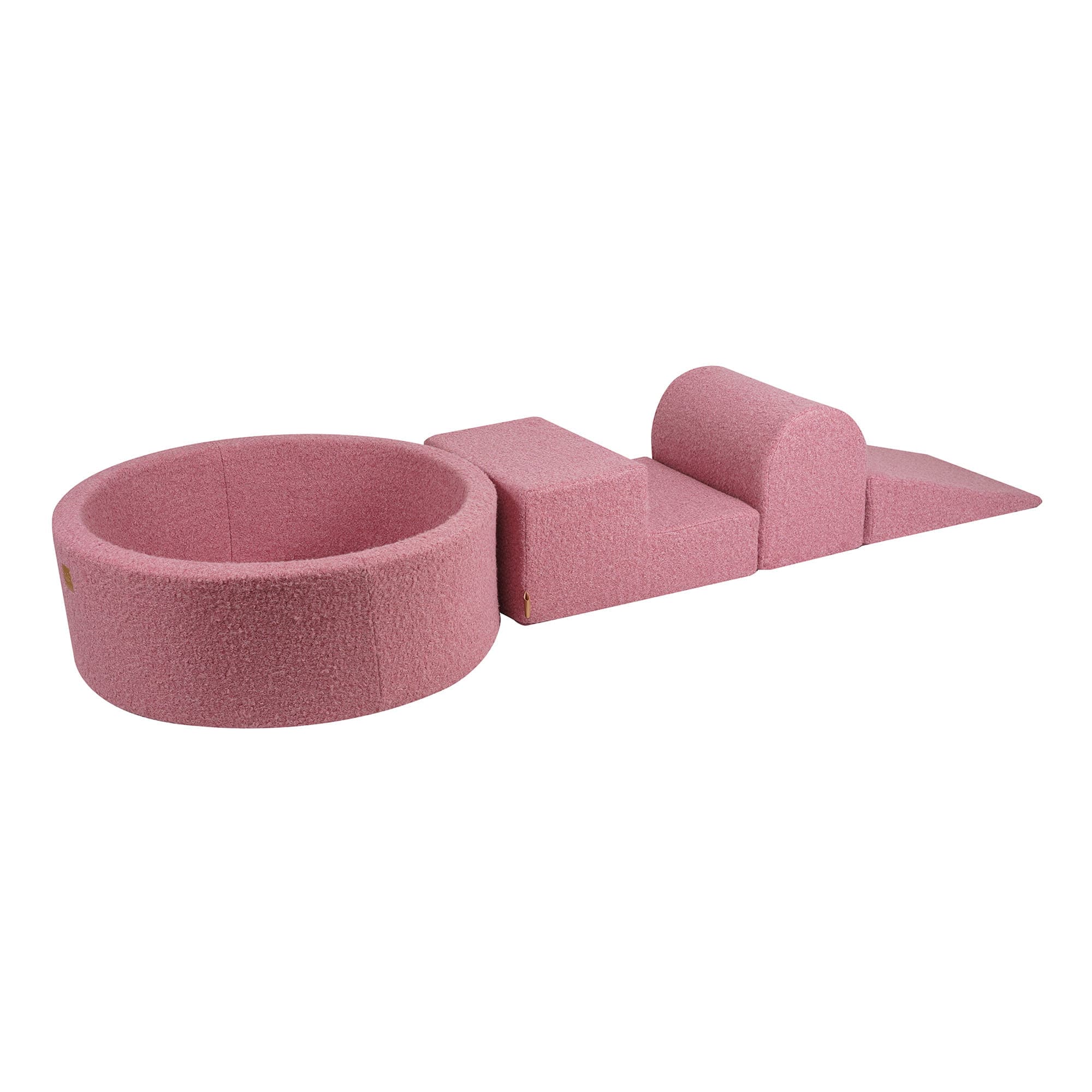 Meowbaby Boucle Kids Foam Climbing Blocks Pink - Baby Soft Play Set | Balls to Choose