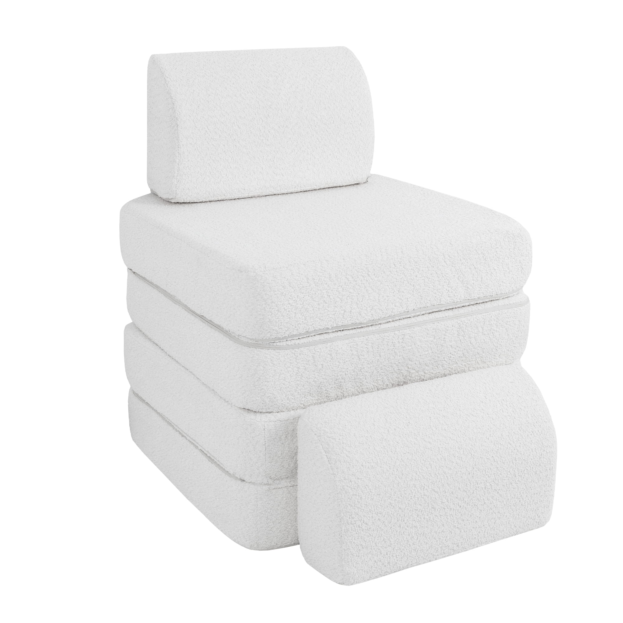 Meowbaby Boucle Sofa Basic – Modular Kids Play Sofa Bed | 4 Pieces