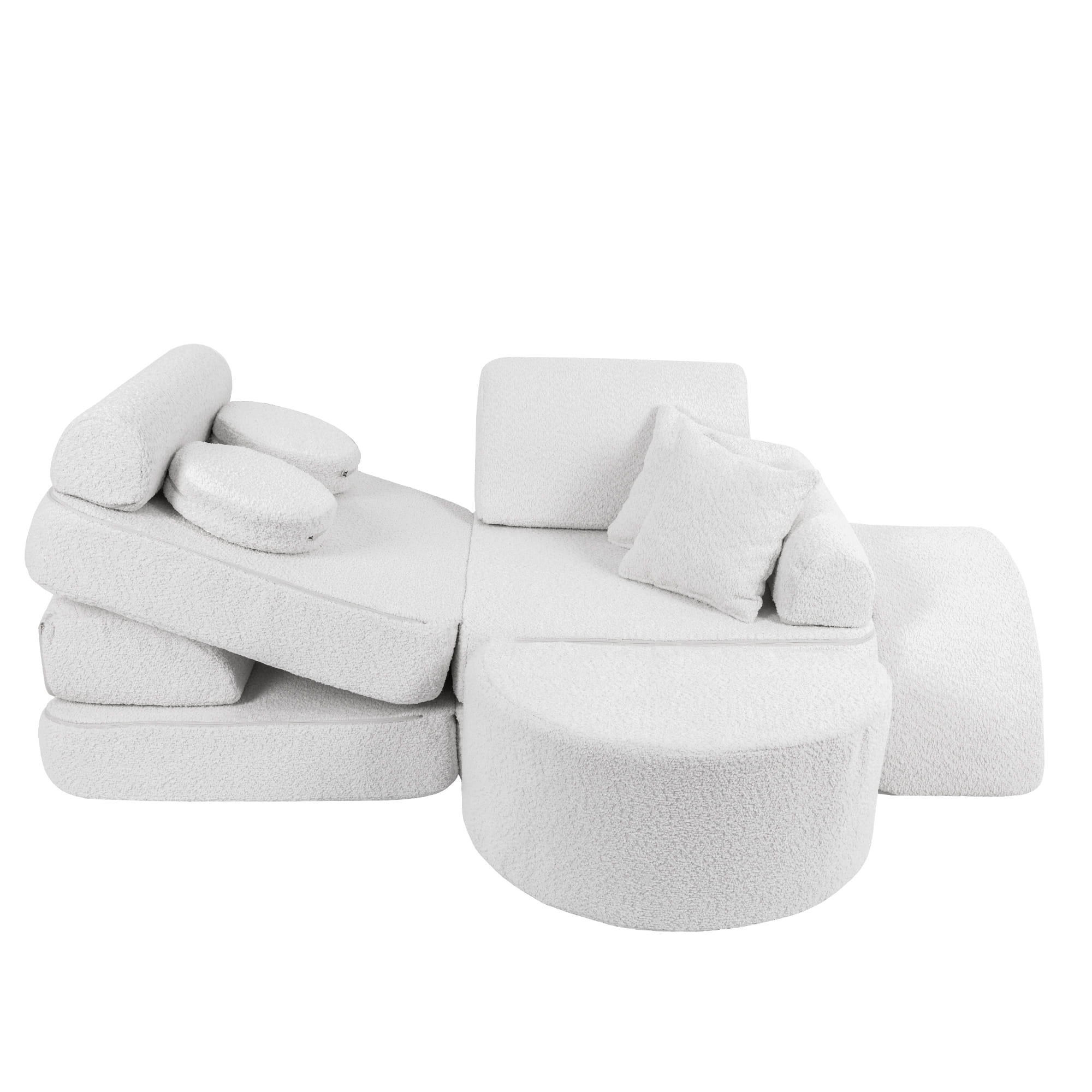 Meowbaby Boucle Sofa Max – Modular Kids Play Sofa Bed | 12 Pieces
