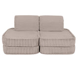 Canapé de jeu modulable Pocket 120cm en velours côtelé Churros | 4 Pièces