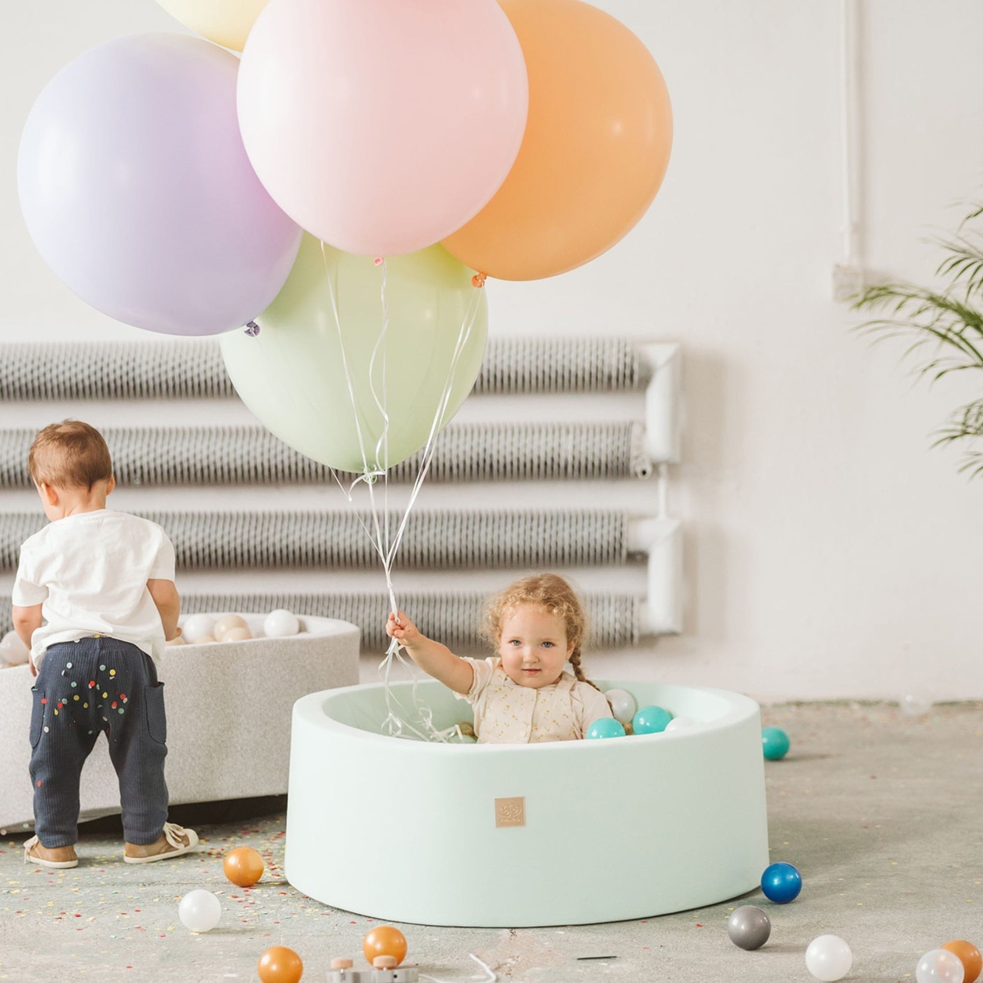 Meowbaby Cotton Foam Baby Ball Pit Light Grey | Balls to Choose