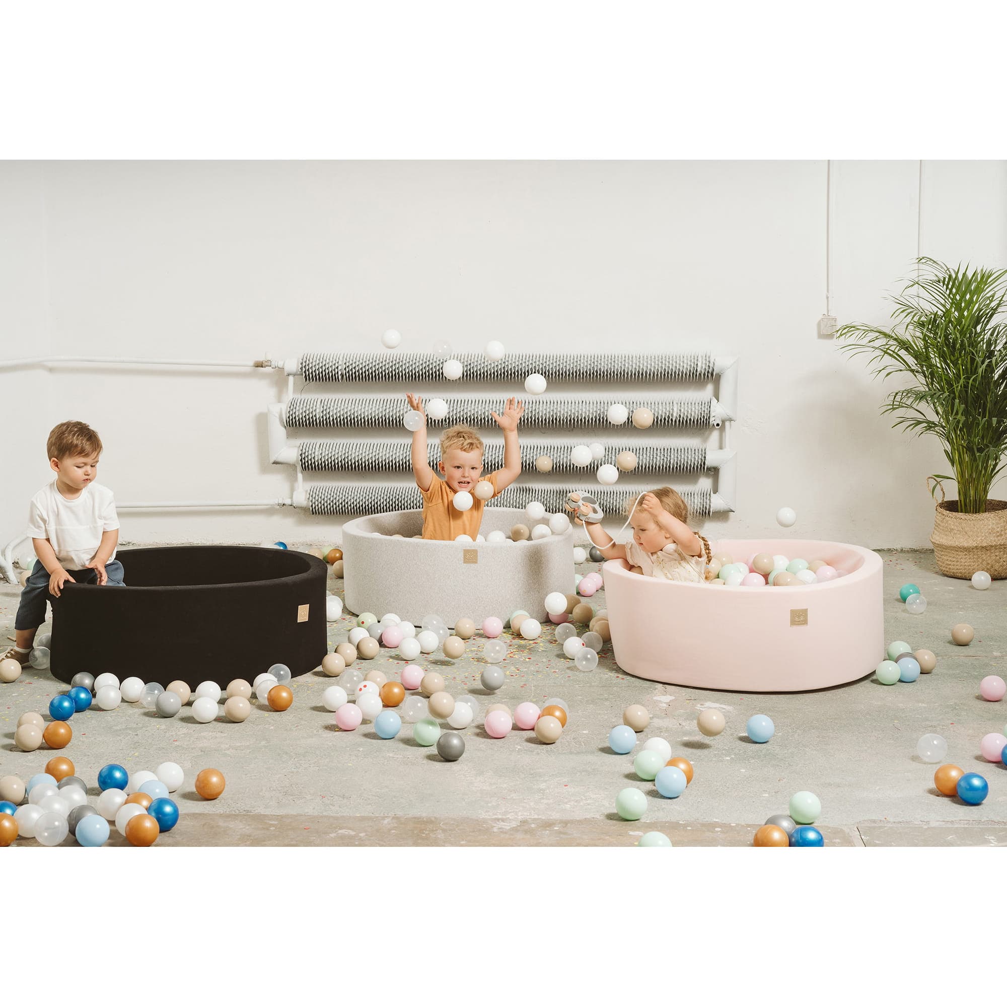 Meowbaby Cotton Foam Baby Ball Pit Light Grey | Balls to Choose