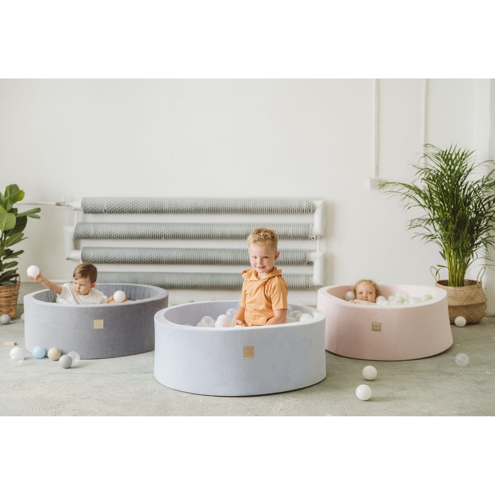 Meowbaby Cotton Foam Baby Ball Pit Light Grey | Balls to Choose