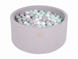 Piscine à balles ronde 90x40 cm en jersey, 300 balles - Gris clair | Balles au choix