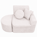 Fauteuil modulable de jeu Pocket 60cm en velours Corduroy à larges côtes Aesthetic | 6 Pièces