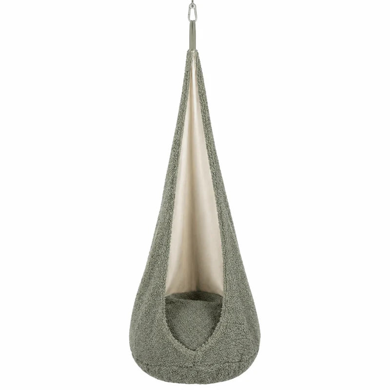Balançoire Cocon d'intérieur, en peluche Bearly - Crème