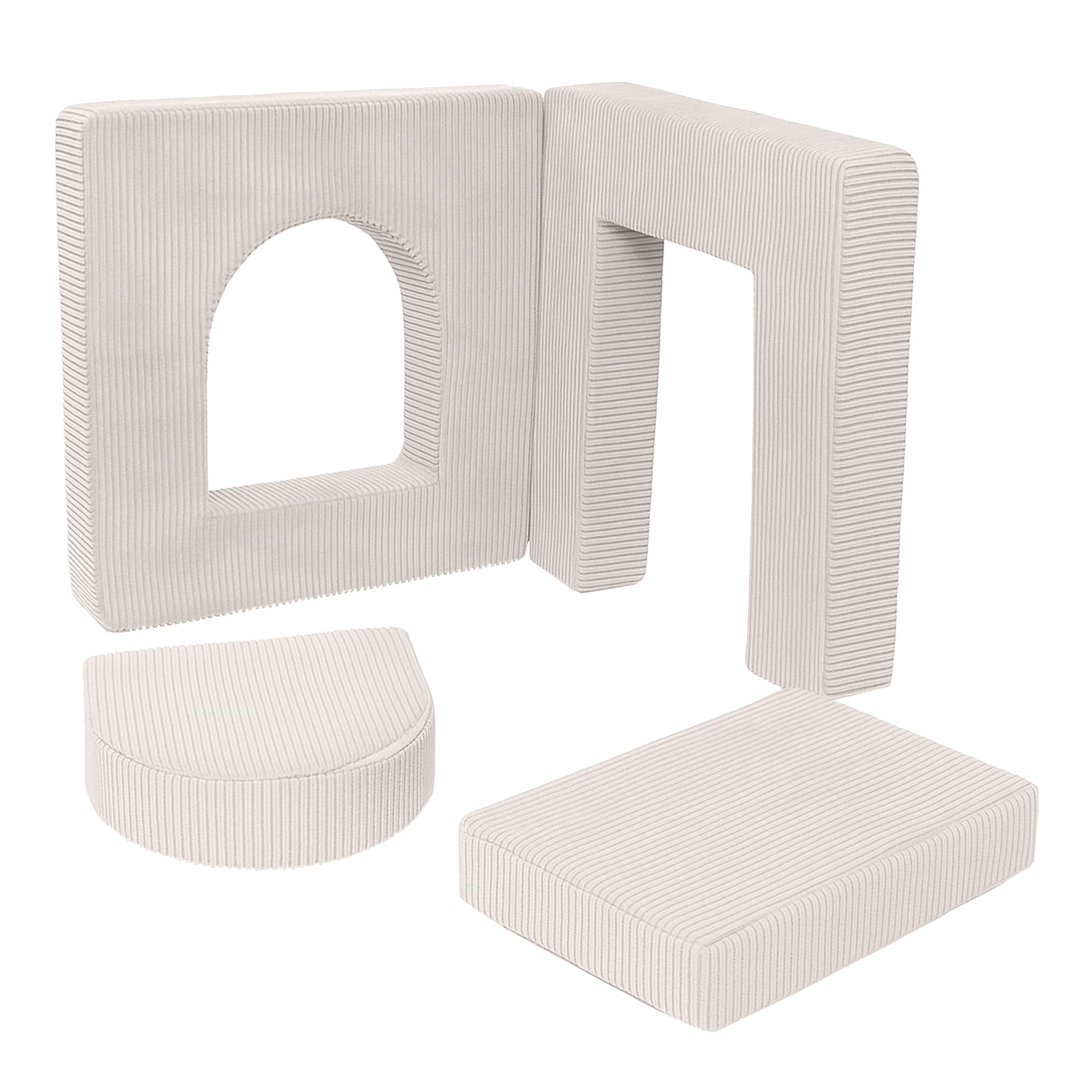 Meowbaby Aesthetic Soft Play Set for Toddlers | Foam Playground Archway | 4 Elements