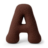 Coussin Alphabet en peluche Bearly – Marron | Lettre au choix