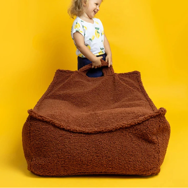 Pouf carré en peluche Bearly
