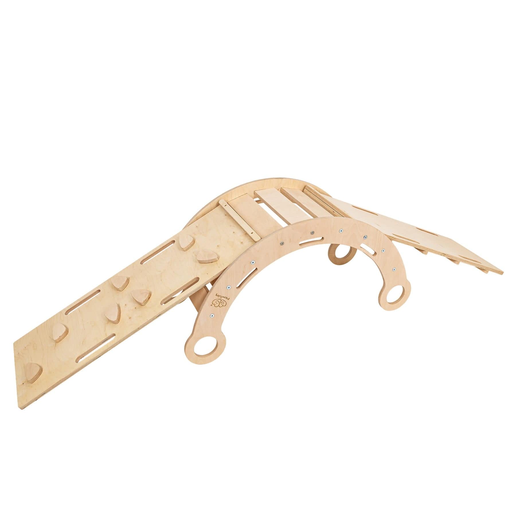 Meowbaby Rocker Natural - Wooden Toddler Indoor Climbing Frame for Kids