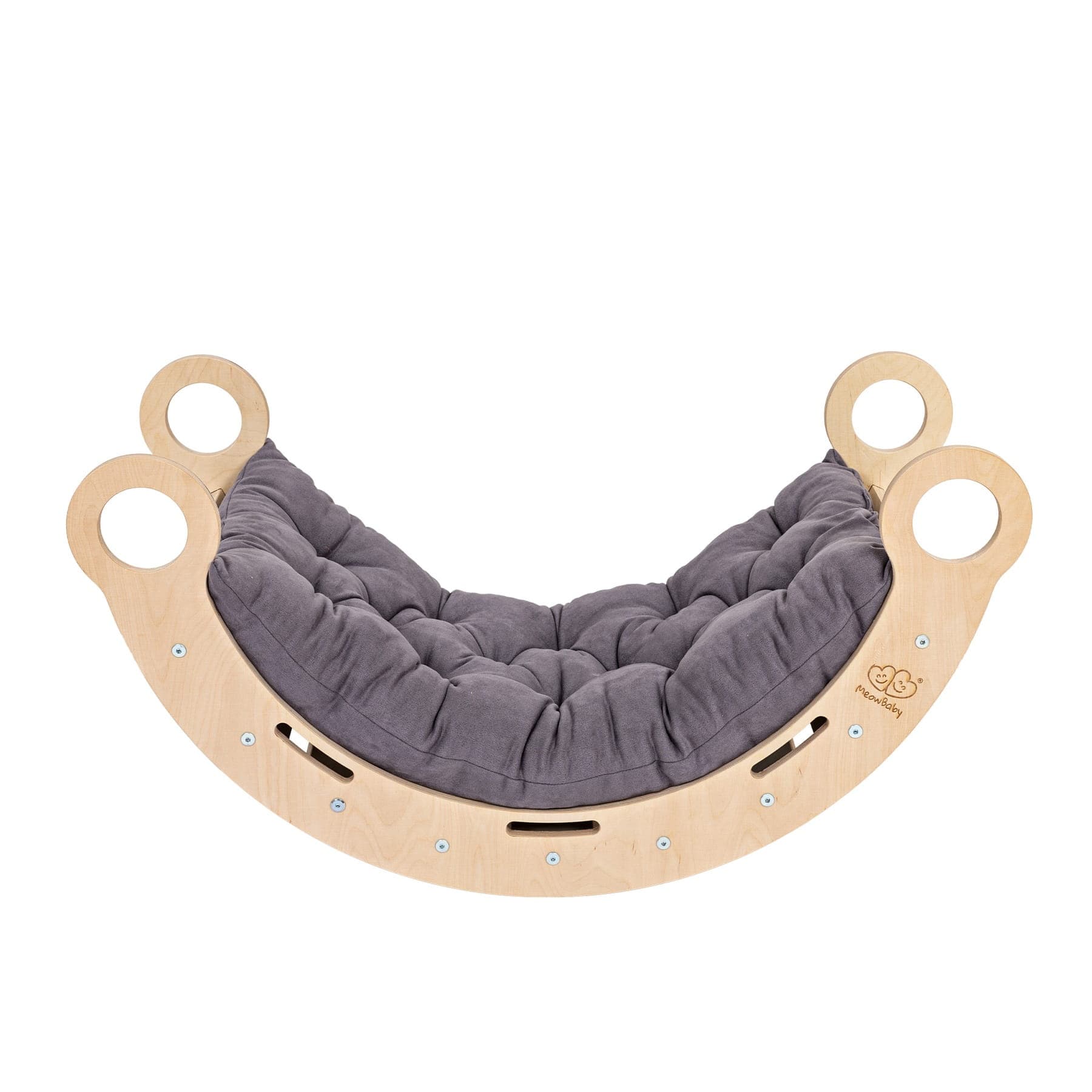 Meowbaby Rocker Natural - Wooden Toddler Indoor Climbing Frame for Kids