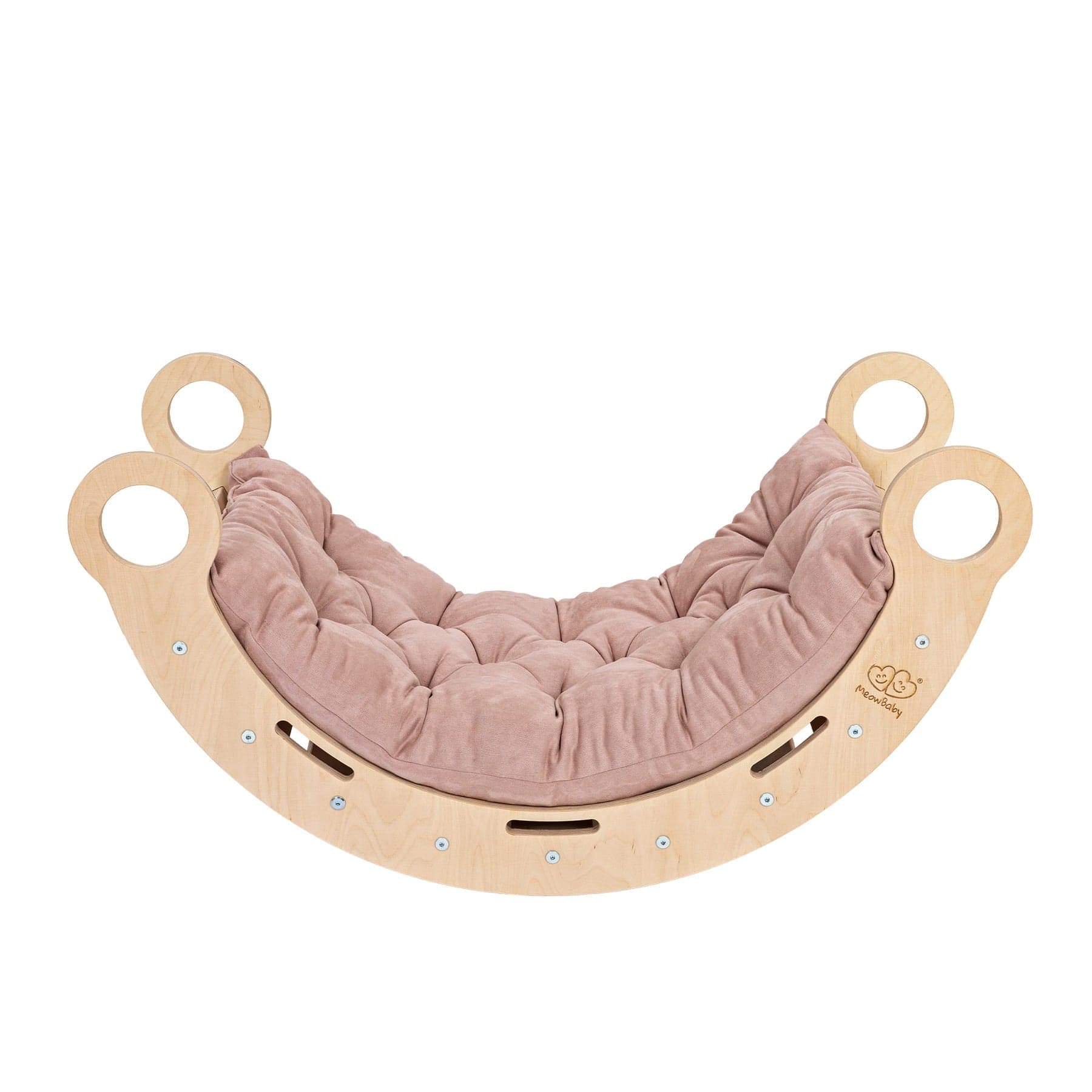 Meowbaby Rocker Natural - Wooden Toddler Indoor Climbing Frame for Kids