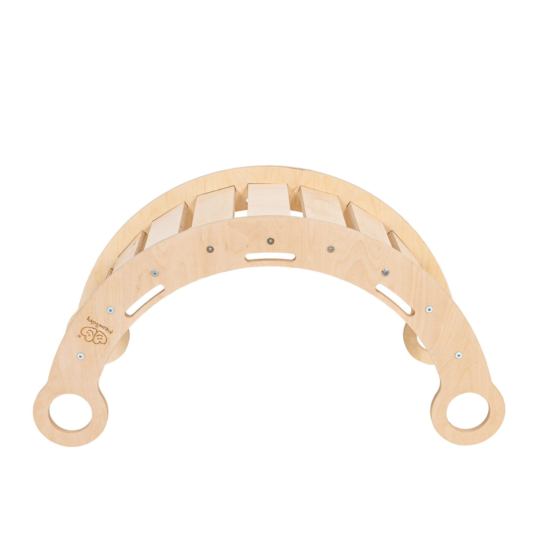 Meowbaby Rocker Natural - Wooden Toddler Indoor Climbing Frame for Kids