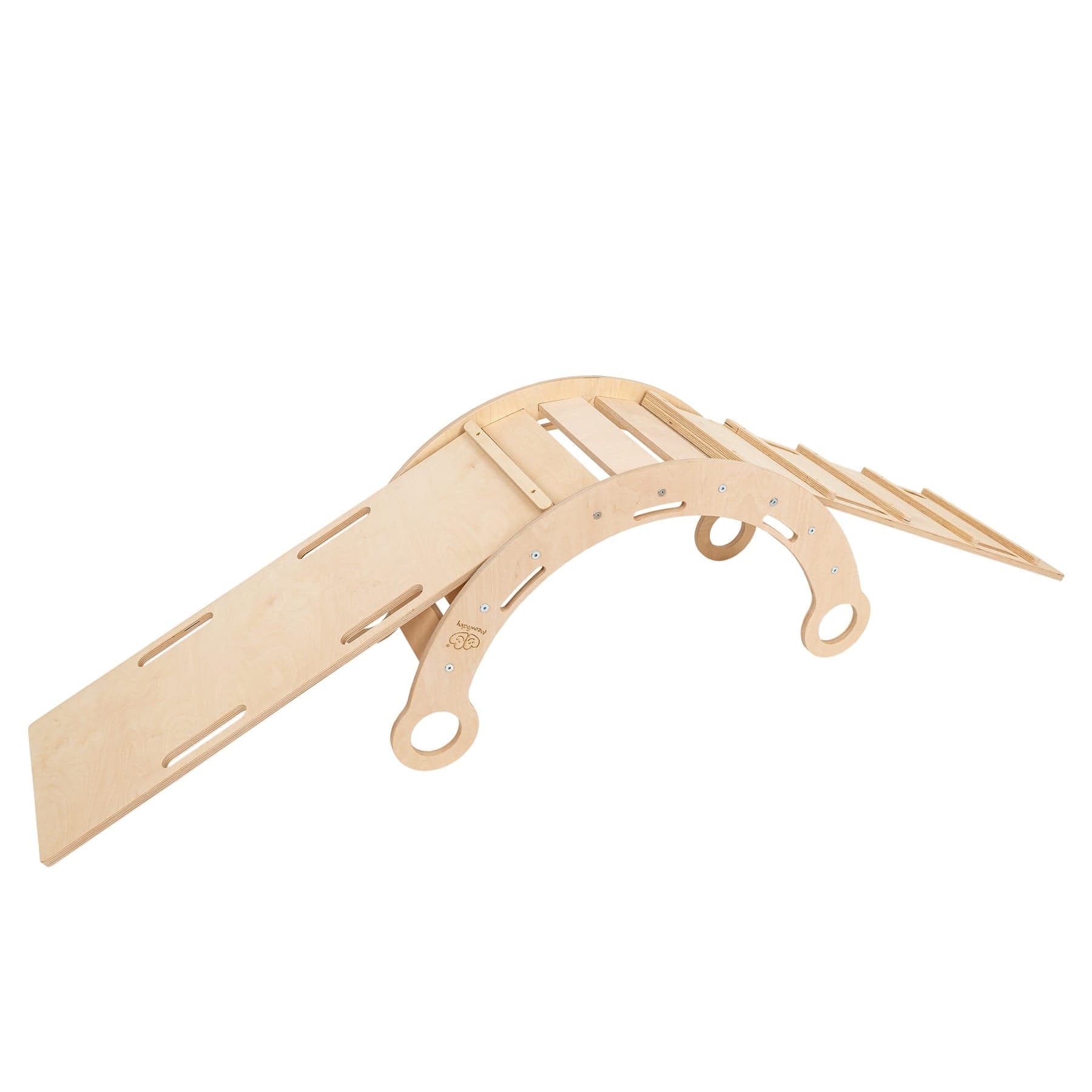 Meowbaby Rocker Natural - Wooden Toddler Indoor Climbing Frame for Kids
