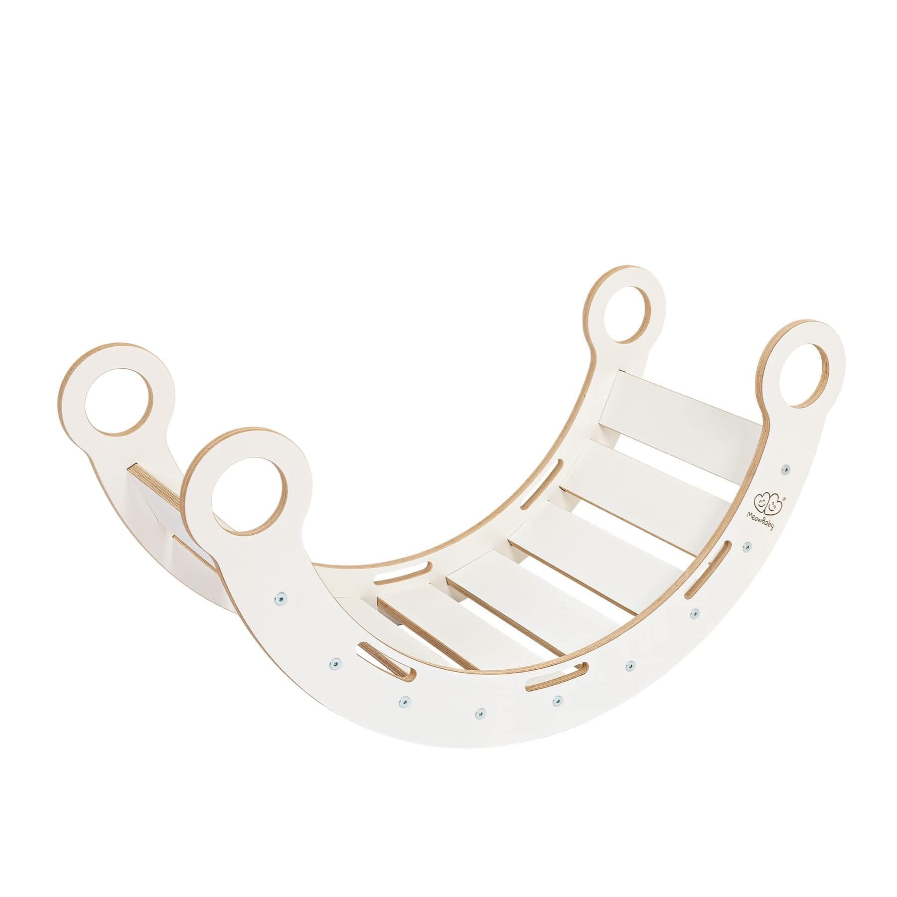 Meowbaby Rocker White - Wooden Toddler Indoor Climbing Frame for Kids