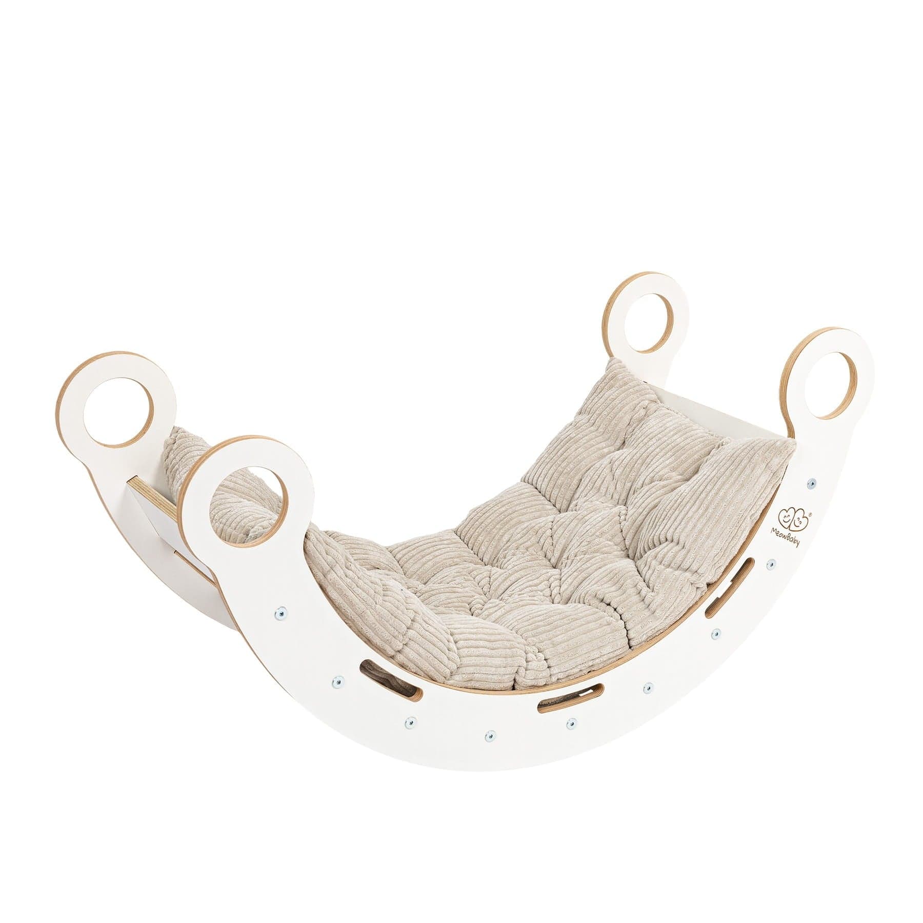 Meowbaby Rocker White - Wooden Toddler Indoor Climbing Frame for Kids