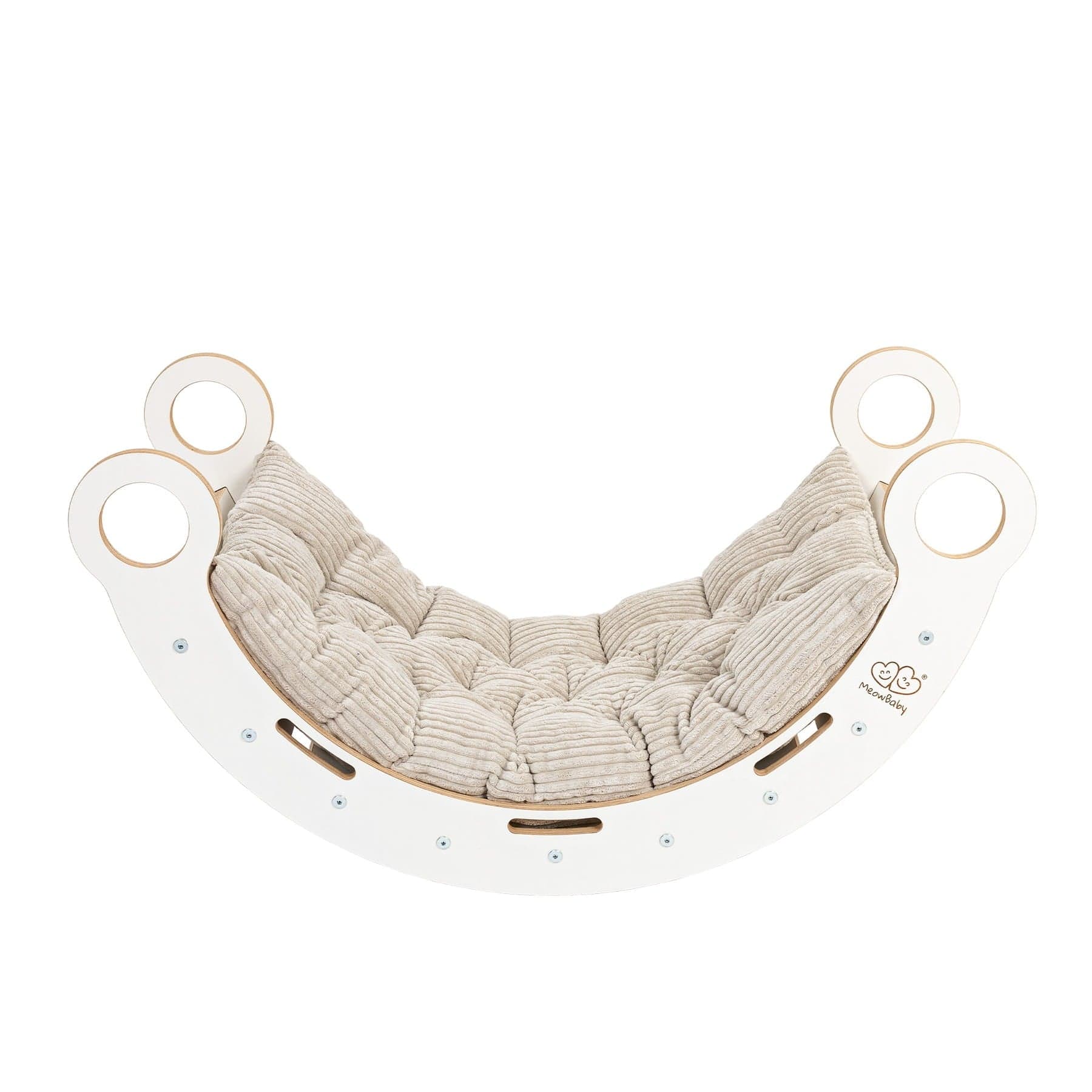 Meowbaby Rocker White - Wooden Toddler Indoor Climbing Frame for Kids