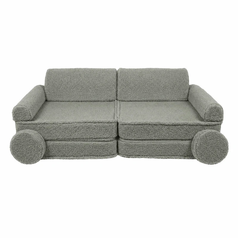 Canapé de jeu modulable Premium 160cm en peluche Bearly | 8 Pièces