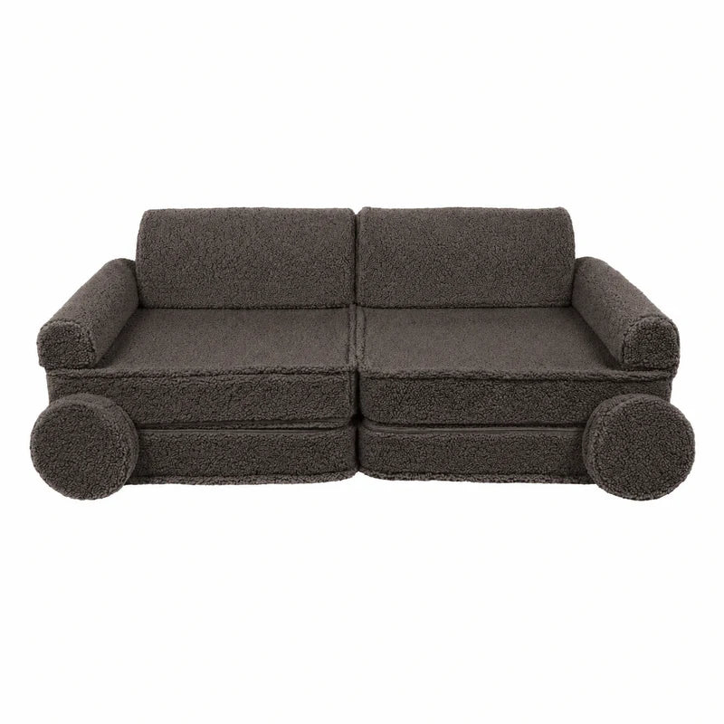 Canapé de jeu modulable Premium 160cm en peluche Bearly | 8 Pièces
