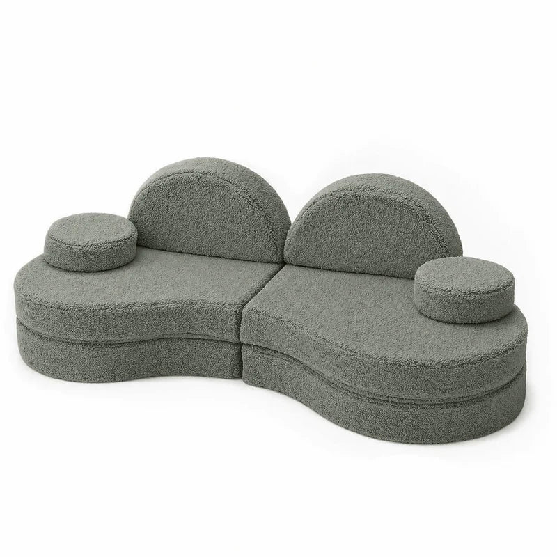 Canapé modulable Lunato 160cm en peluche Bearly | 6 Pièces