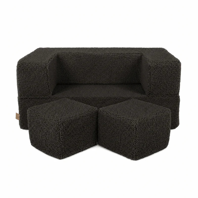 Canapé de jeu modulable Cube 96cm en peluche Bearly | 4 Pièces