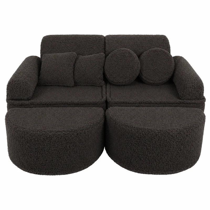 Canapé de jeu modulable Pocket 120cm en peluche Bearly | 12 Pièces