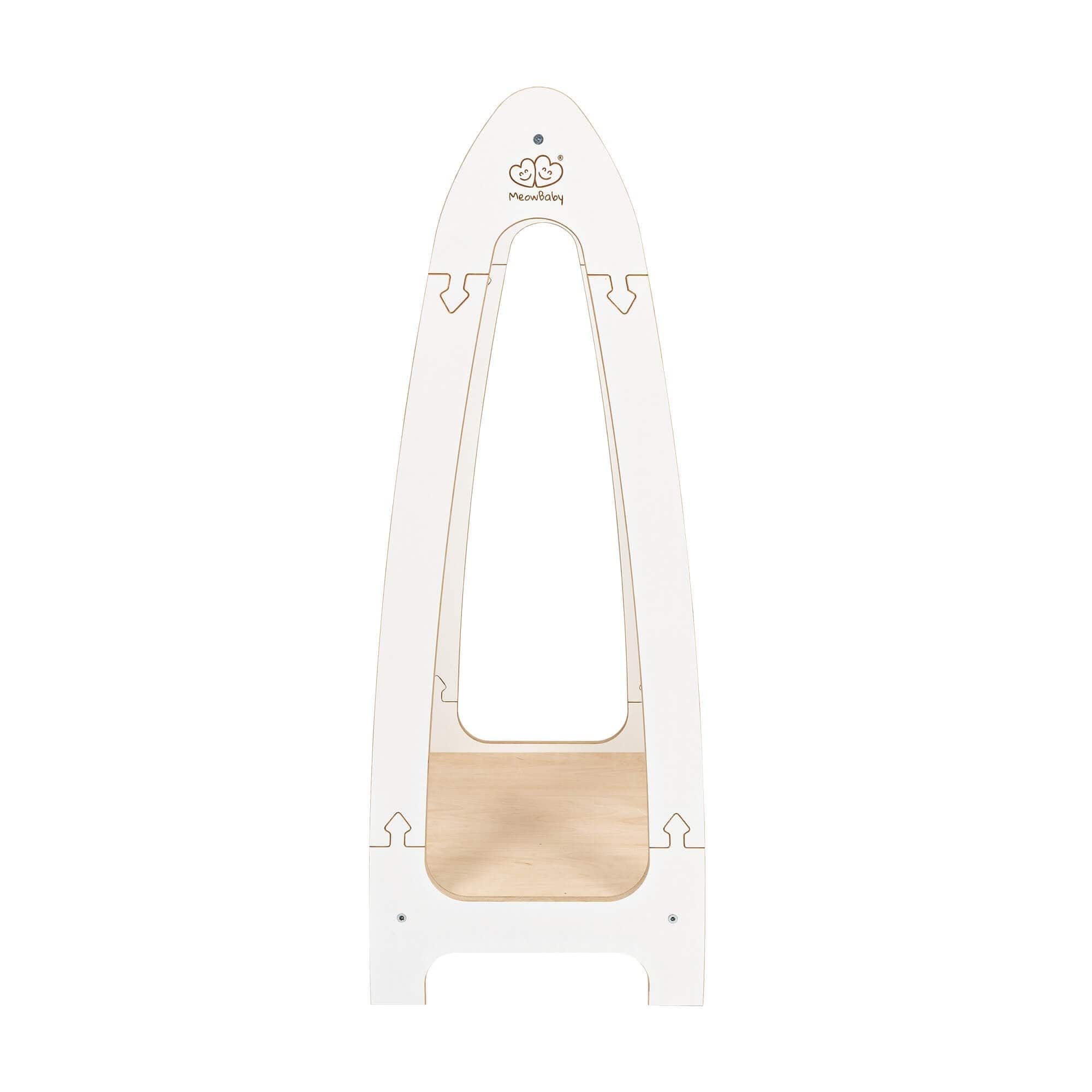 Meowbaby Soft Hanger - Wooden Clothes Rail With Shelve For Kids Bedroom
