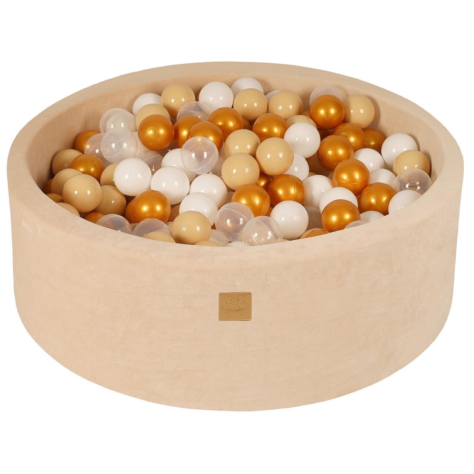 Meowbaby Velvet Foam Baby Ball Pit Ecru | Balls to Choose