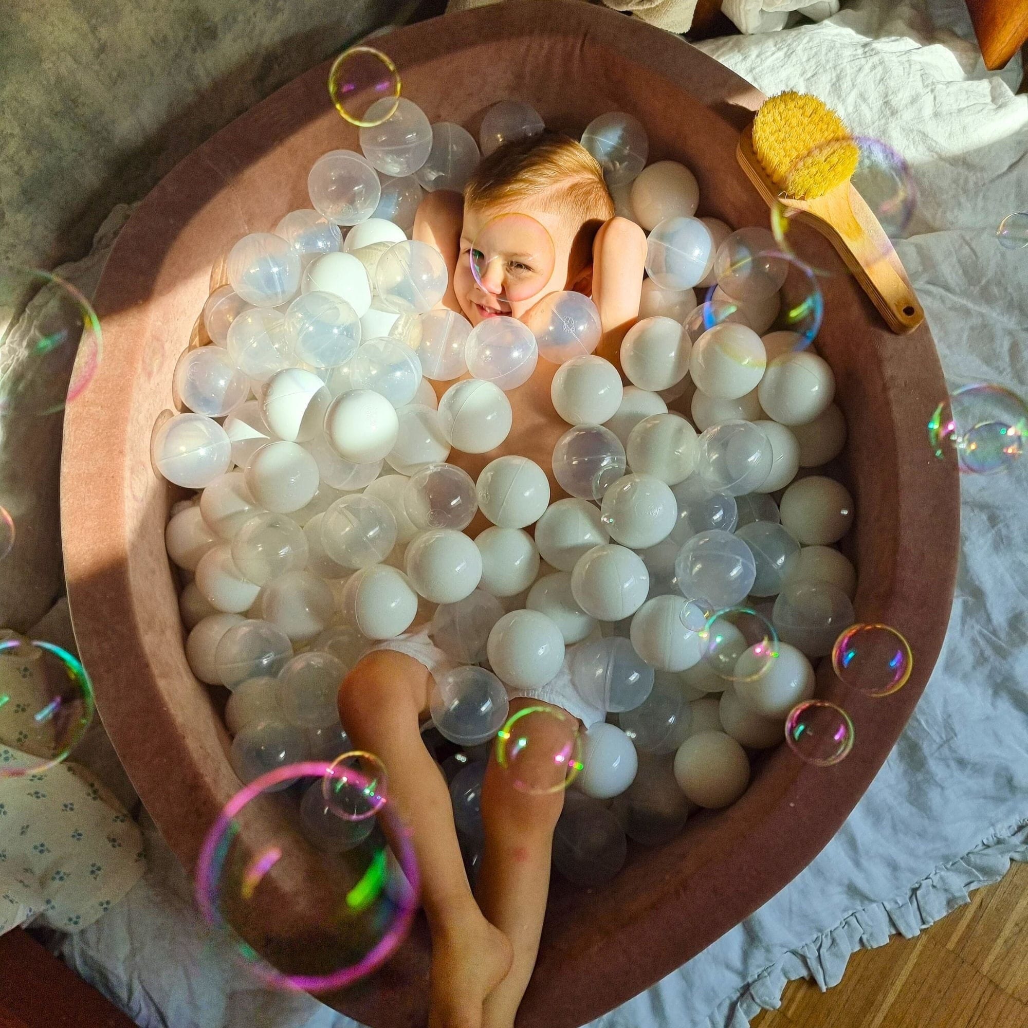 Meowbaby Velvet Foam Baby Ball Pit Marsala Red | Balls to Choose