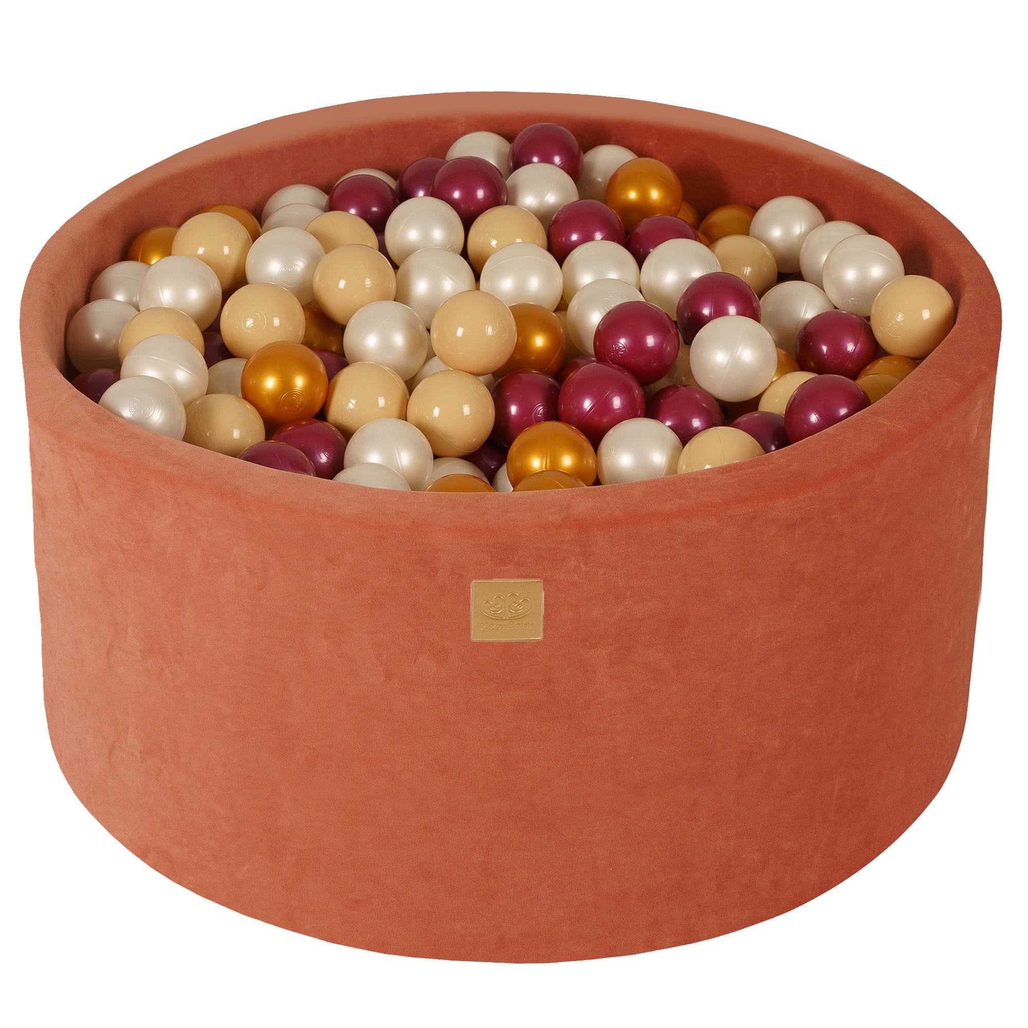 Meowbaby Velvet Foam Baby Ball Pit Marsala Red | Balls to Choose