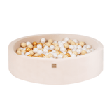 Piscine à balles ronde 120x30 cm en velours, 300 balles - Beige | Balles au choix