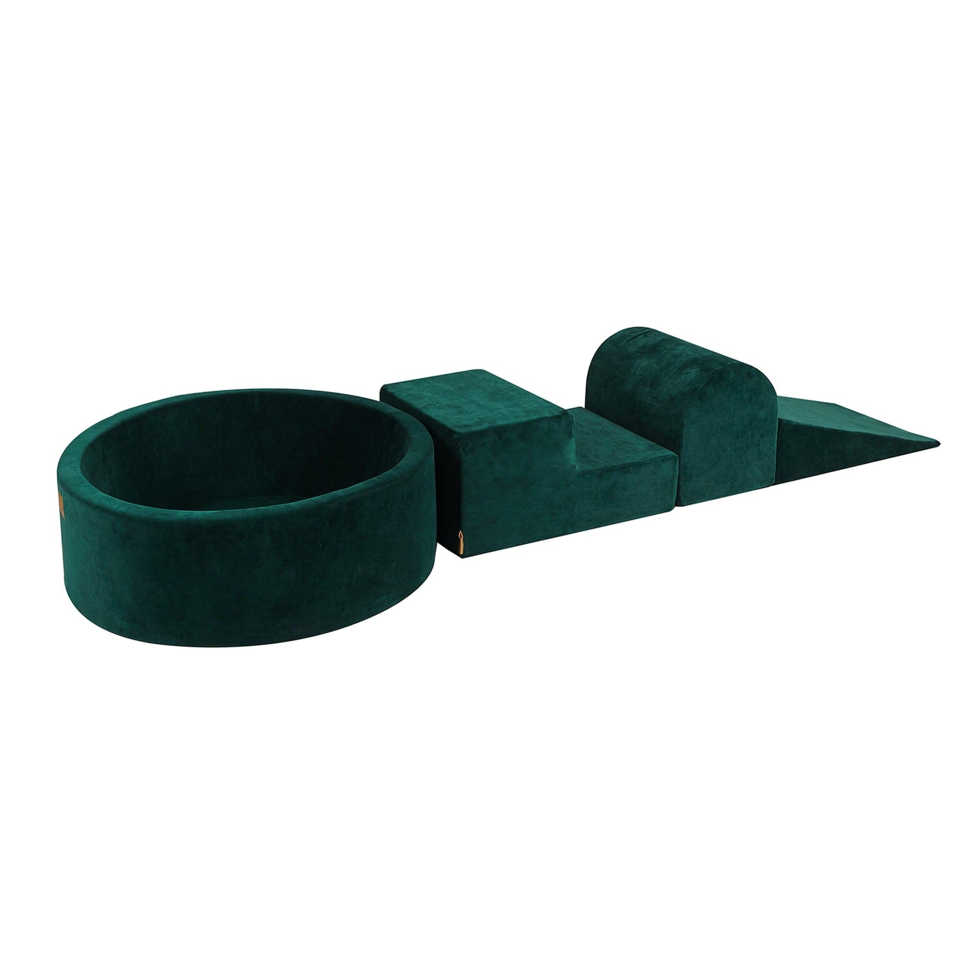 Meowbaby Velvet Kids Foam Climbing Blocks Green - Baby Soft Play Set | Balls to Choose