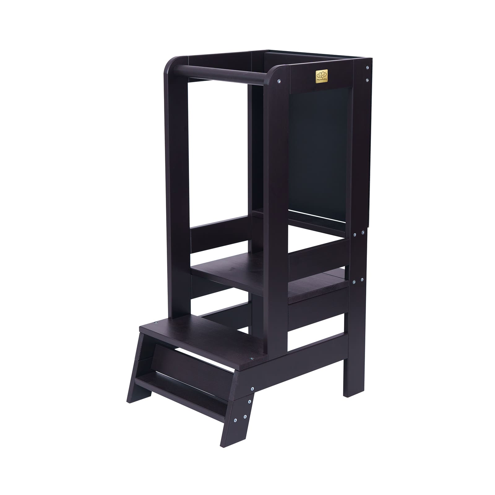 Meowbaby Wooden Kitchen Nursery Step Stool for Kids | 3 Adjustable Height