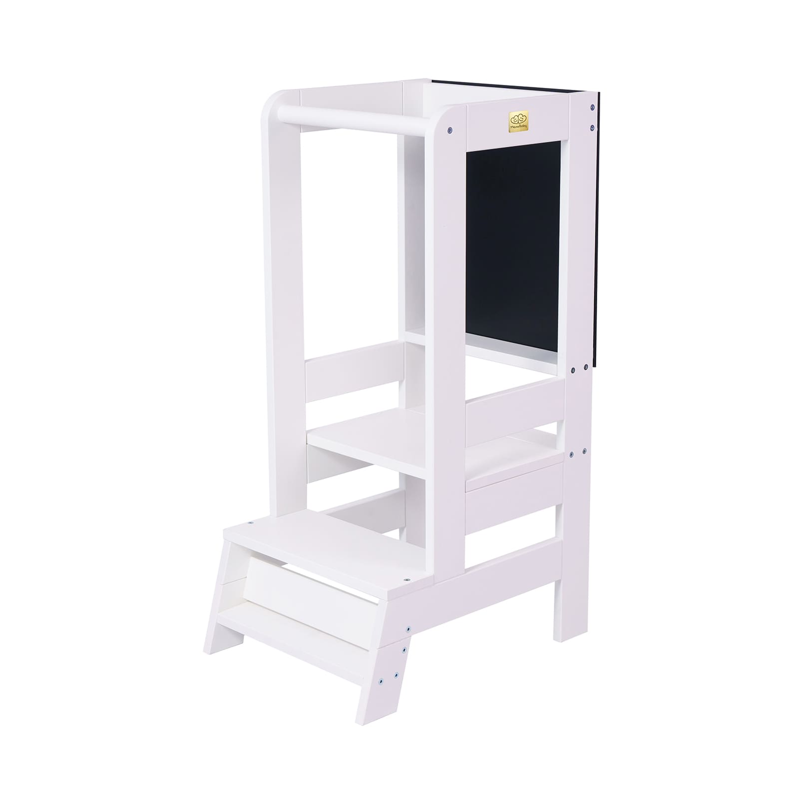 Meowbaby Wooden Kitchen Nursery Step Stool for Kids | 3 Adjustable Height