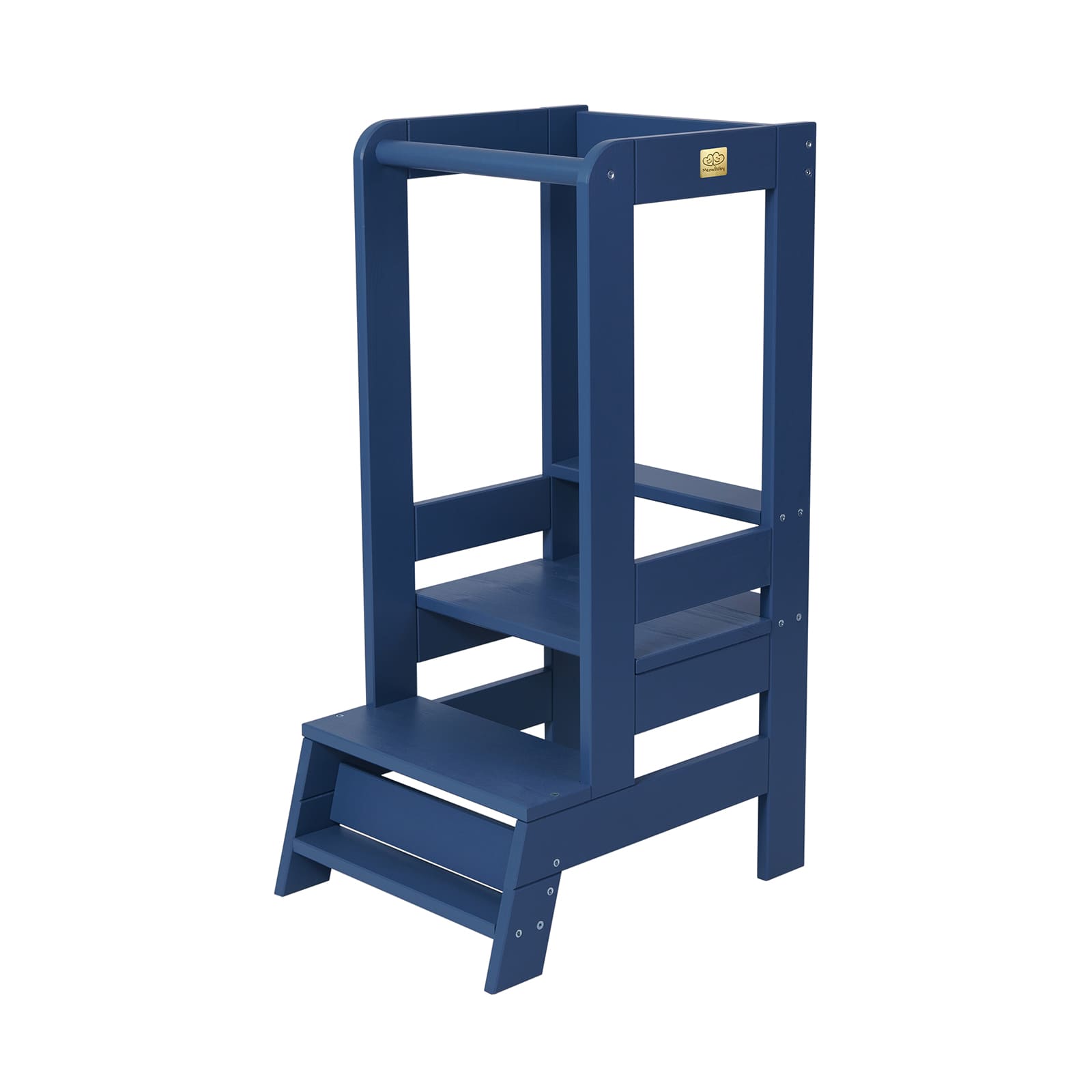 Meowbaby Wooden Kitchen Nursery Step Stool for Kids | 3 Adjustable Height