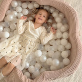 Piscine à balles Fleur 93x30 cm avec son tapis de jeu en velours Aesthetic, 200 balles – Rose | Balles au choix