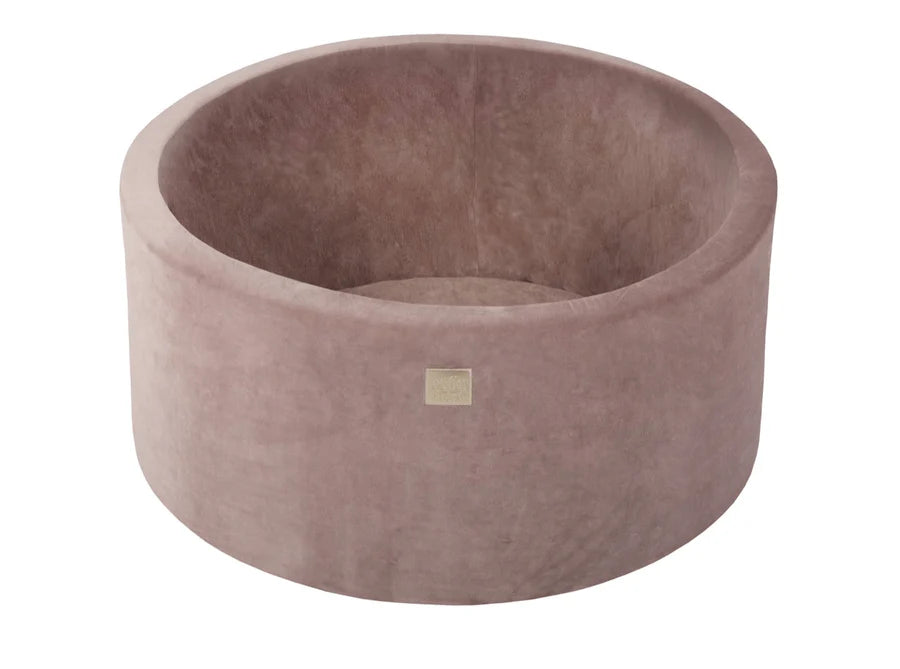 Piscine à balles ronde 90x40 cm en velours, 300 balles - Marron glacé | Balles au choix