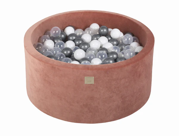 Piscine à balles ronde 90x40 cm en velours, 300 balles - Marsala | Balles au choix