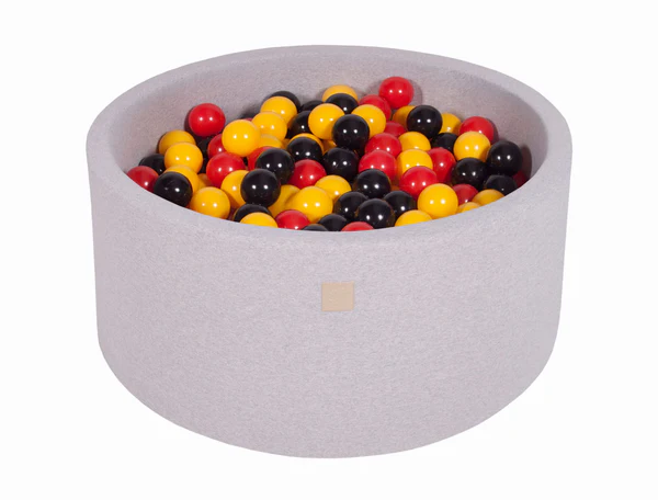 Piscine à balles ronde 90x30 cm en jersey, 200 balles - Gris clair | Balles au choix