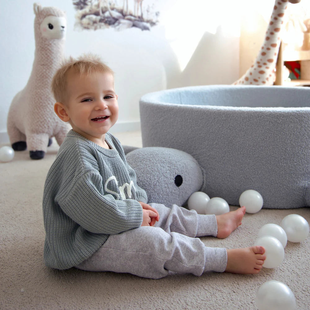 Piscine à balles Tortue 90x30 cm en bouclette, 200 balles - Bleu | Balles au choix