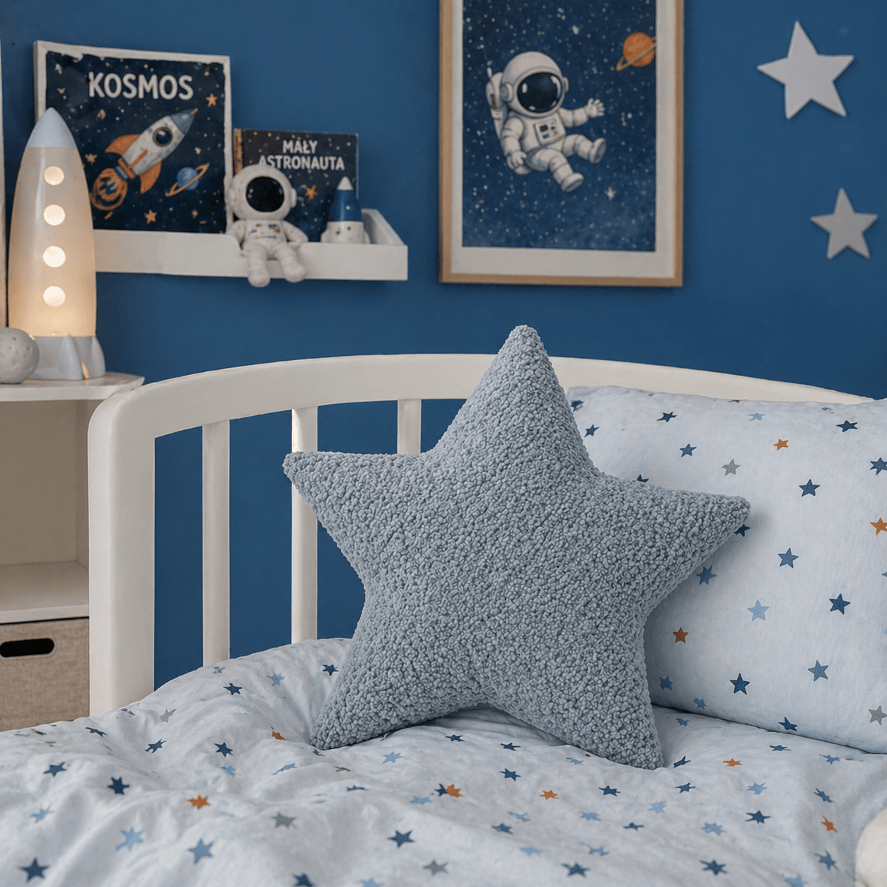 Grand coussin Étoile en tissu texturé bouclé