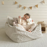 Pouf carré en velours côtelé Churros