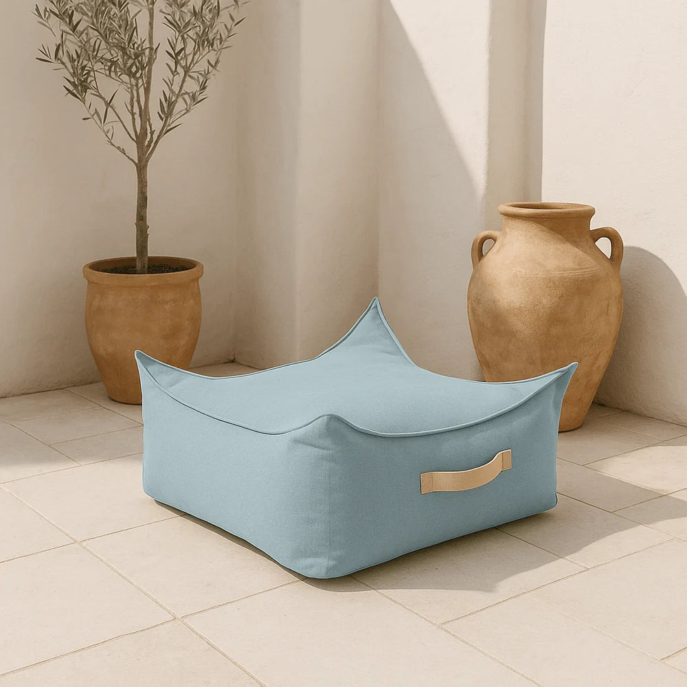 Coussin de sol carré d'extérieur en toile imperméable et résistante aux UV Outzy