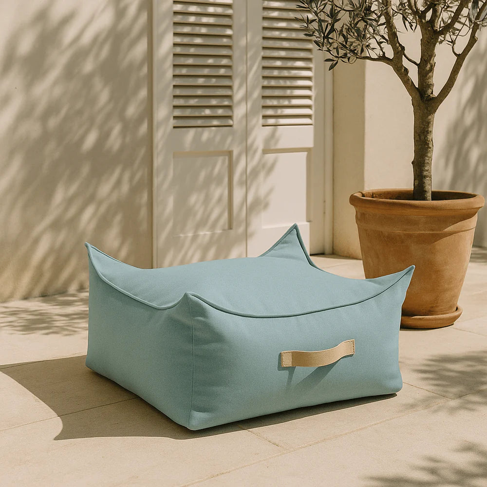 Coussin de sol carré d'extérieur en toile imperméable et résistante aux UV Outzy